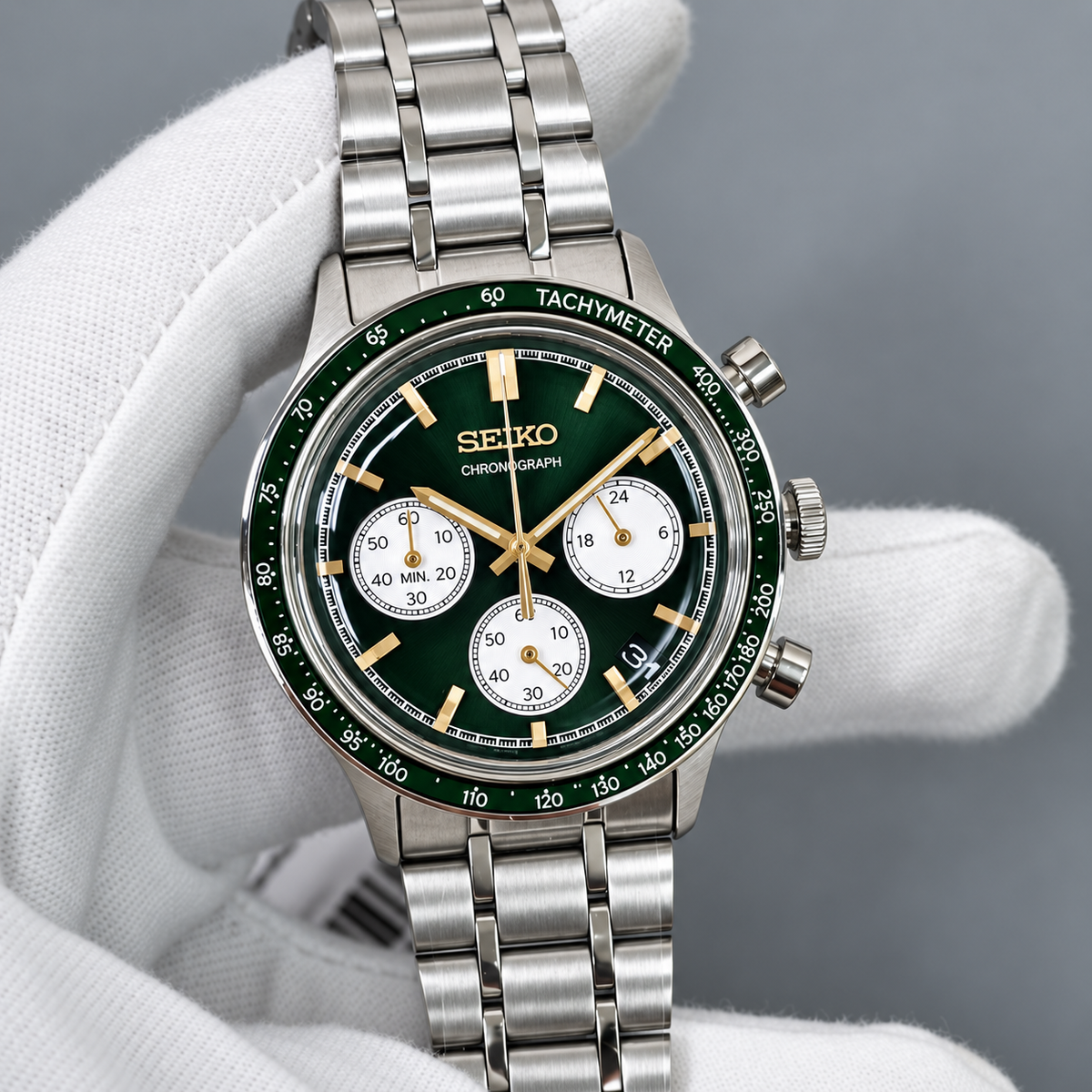 SSB481P Seiko Gents Chronograph Green Dial Watch