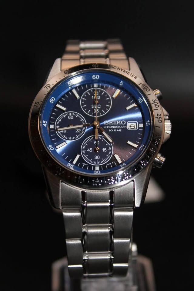 Seiko Spirit SBTQ071 JDM Chronograph Blue Dial 38.5mm