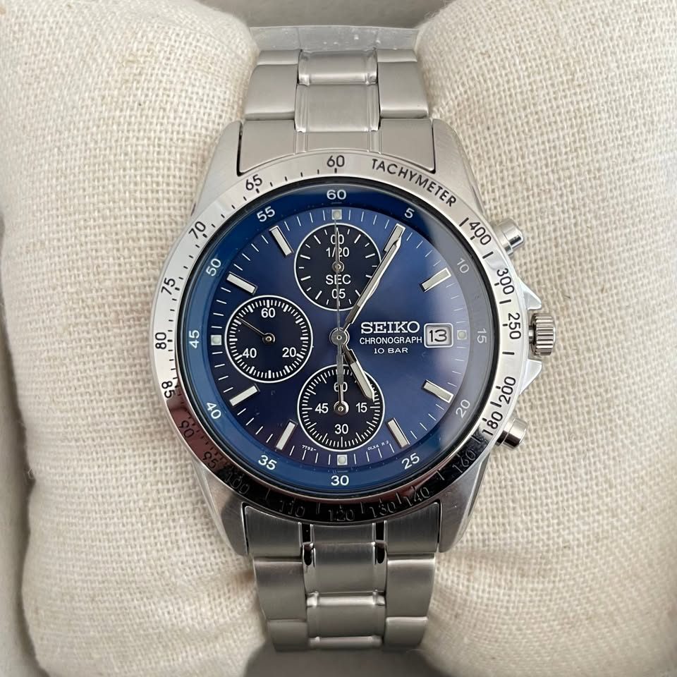 Seiko Spirit SBTQ071 JDM Chronograph Blue Dial 38.5mm
