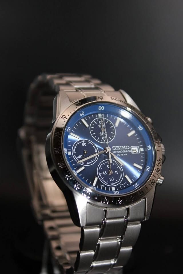 Seiko Spirit SBTQ071 JDM Chronograph Blue Dial 38.5mm