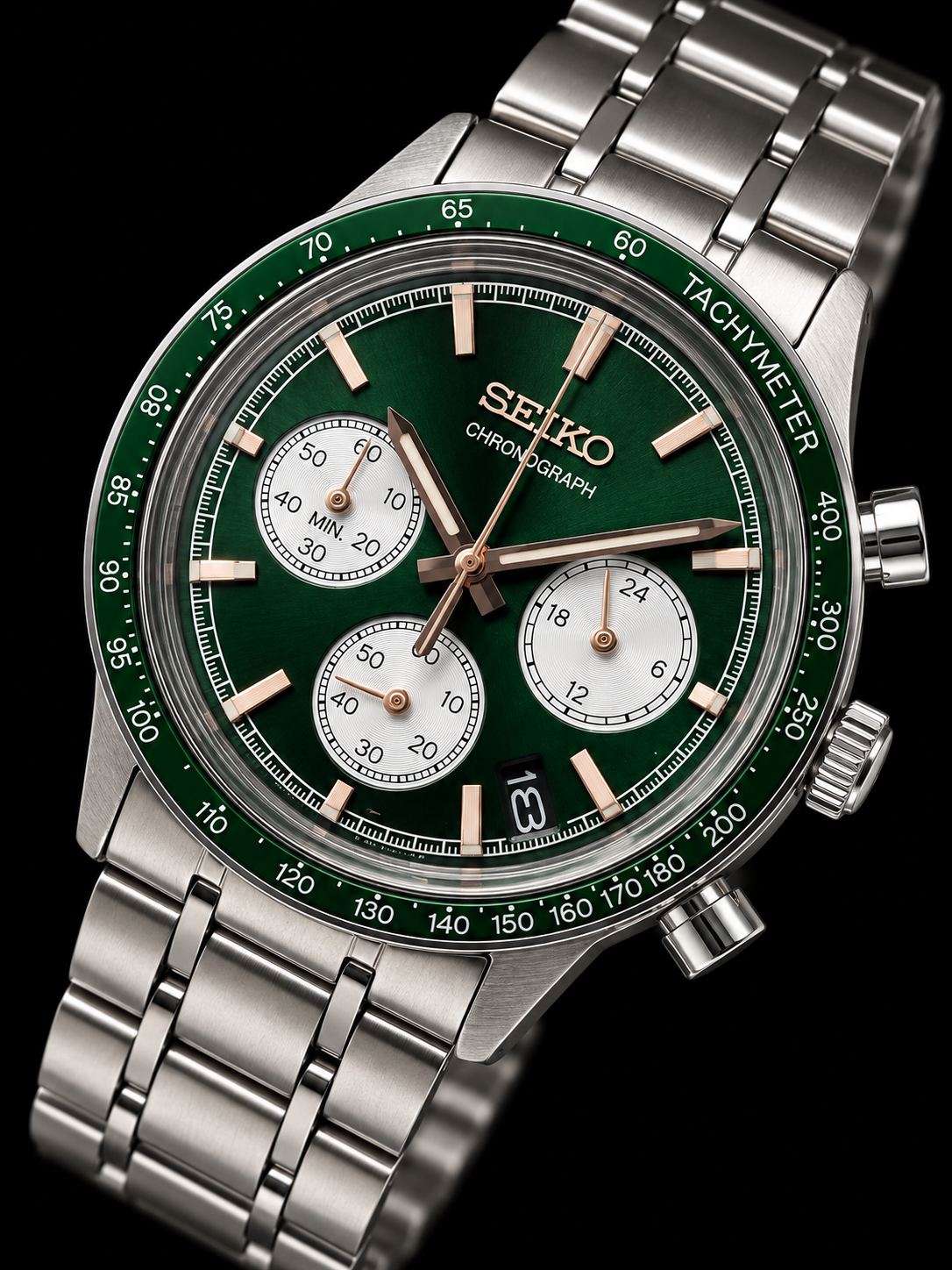 SSB481P Seiko Gents Chronograph Green Dial Watch