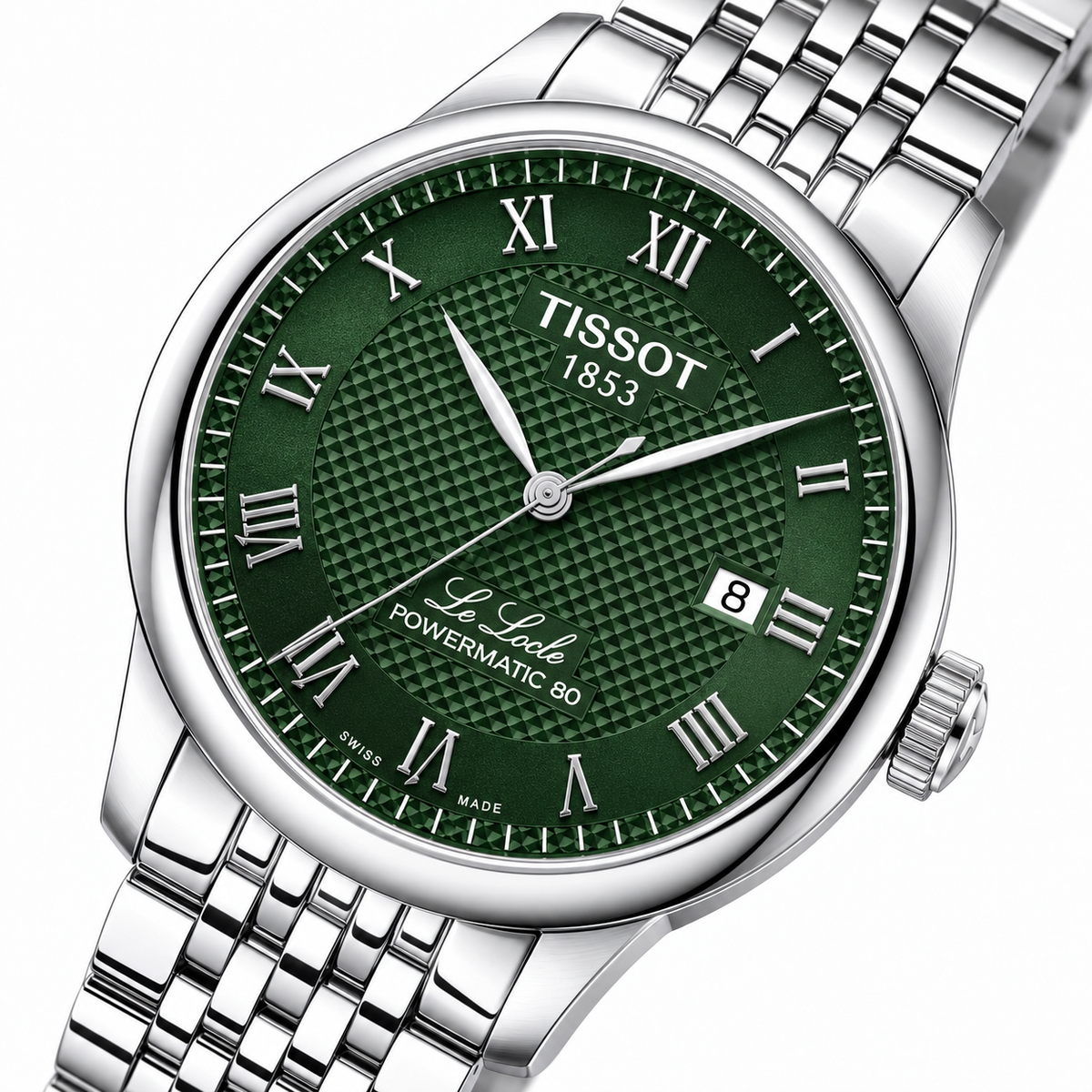 Tissot Le Locle Powermatic 80 Automatic 39.3mm Green Dial Watch | T006.407.11.093.00