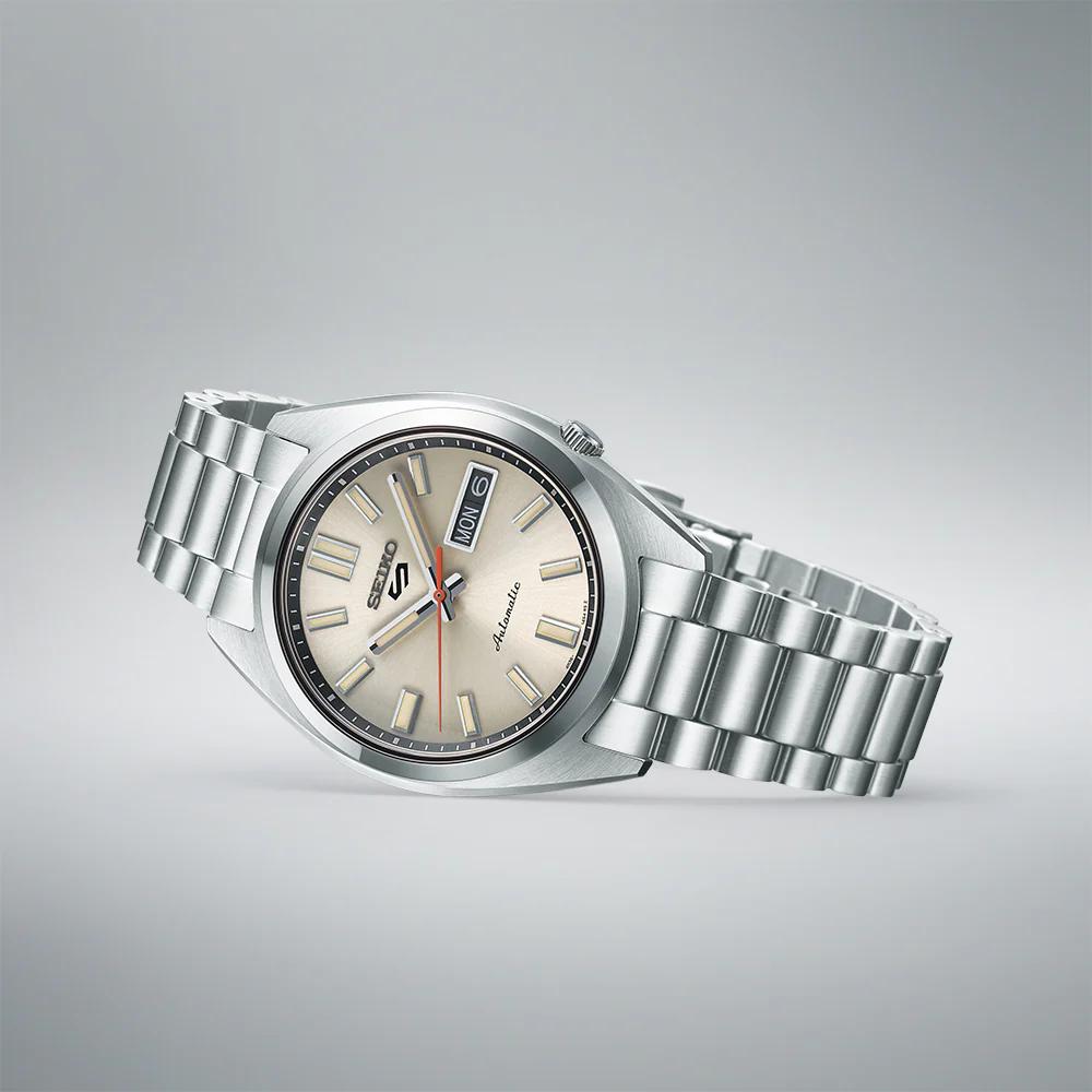 Seiko 5 Automatic Ivory Dial Stainless Steel Men' Watch Srpk91K1