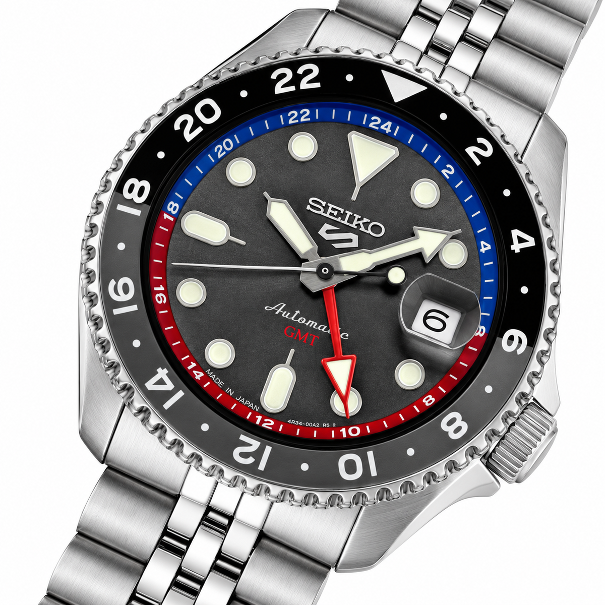 Seiko 5 Sports Automatic GMT Charcoal Grey – SSK019K1