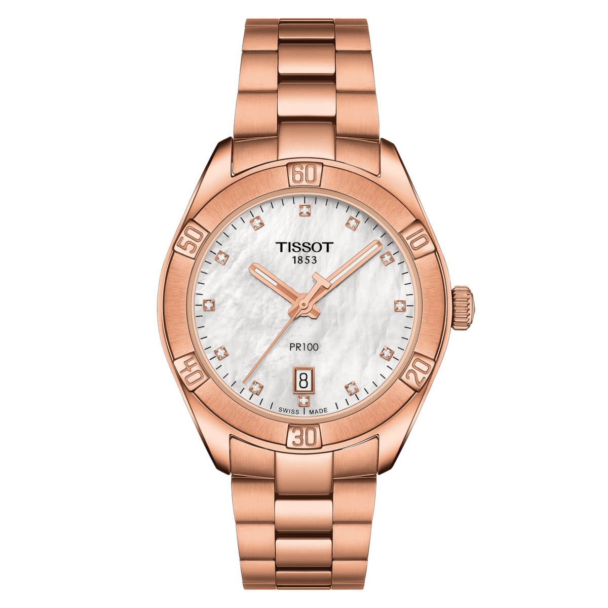 Tissot Ladies Watch Pr 100 Classic 36mm White Rose Gold T1019103311600