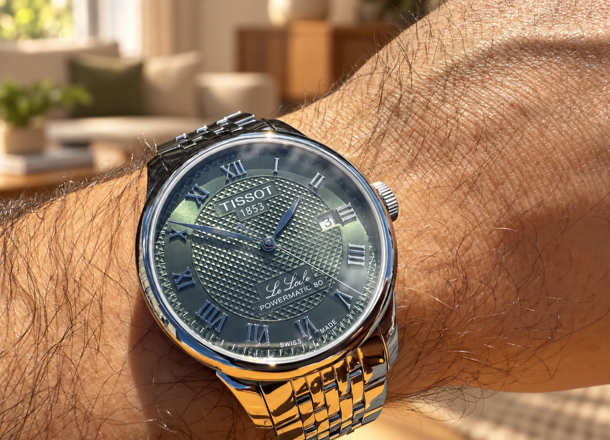 Tissot Le Locle Powermatic 80 Automatic 39.3mm Green Dial Watch | T006.407.11.093.00